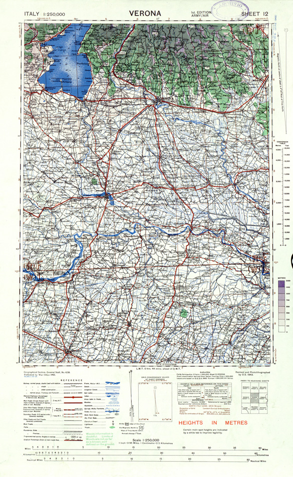 (N:33867) ITALY - SHEET 12 - VERONA. (SE008166) Carte e stampe antiche: riproduzione a colori su carta (formato A1)