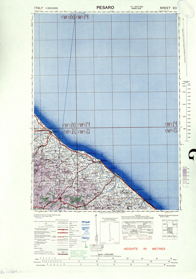 (N:33878) ITALY - SHEET 20 - PESARO. (SE008176) Carte e stampe antiche: riproduzione a colori su carta (formato A1)