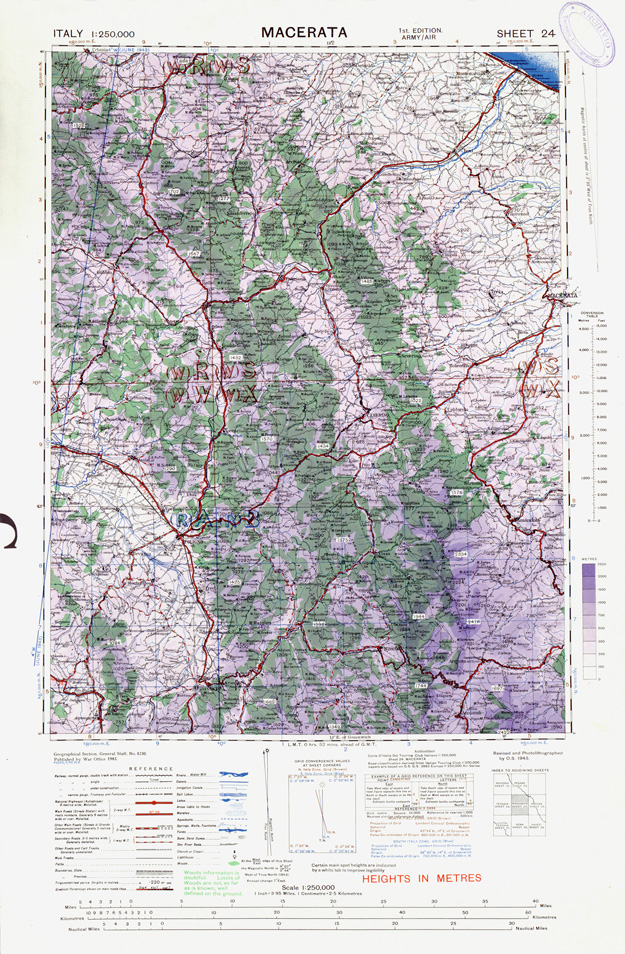 (N:33886) ITALY - SHEET 24 - MACERATA. (SE008181) Carte e stampe antiche: riproduzione a colori su carta (formato A1)