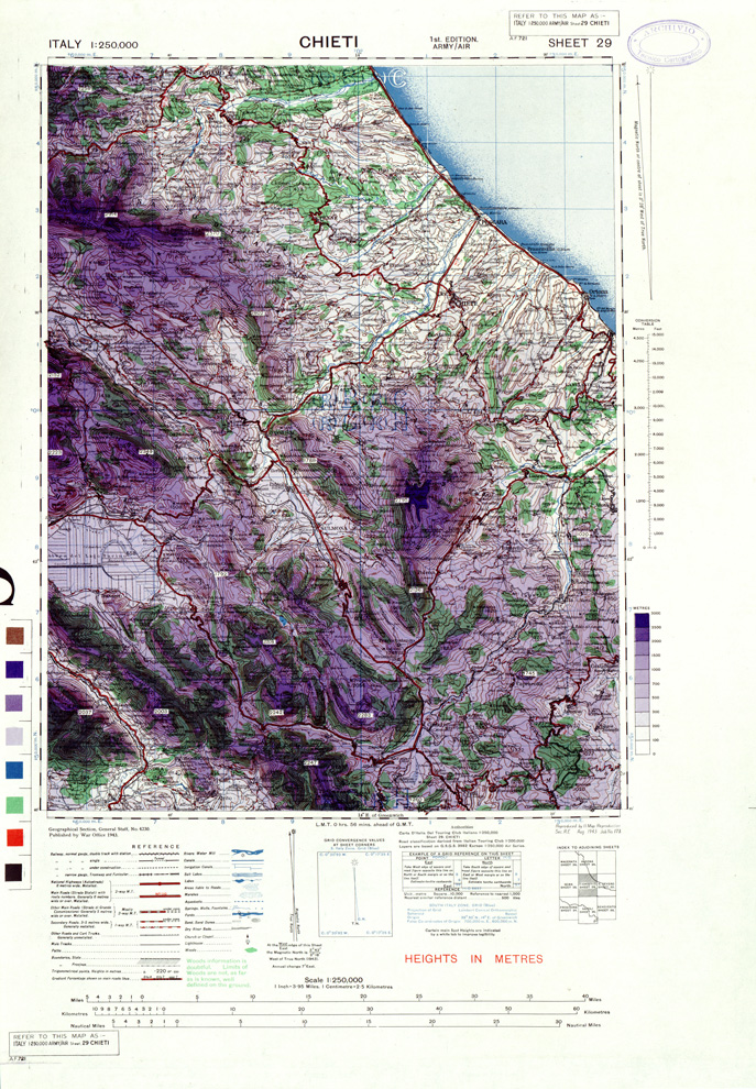 (N:33894) ITALY - SHEET 29 - CHIETI. (SE008186) Carte e stampe antiche: riproduzione a colori su carta (formato A1)