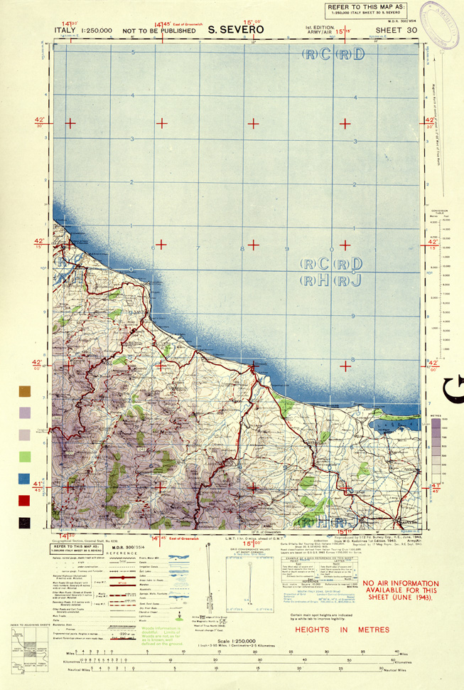 (N:33895) ITALY - SHEET 30 - S. SEVERO. (SE008187) Carte e stampe antiche: riproduzione a colori su carta (formato A1)