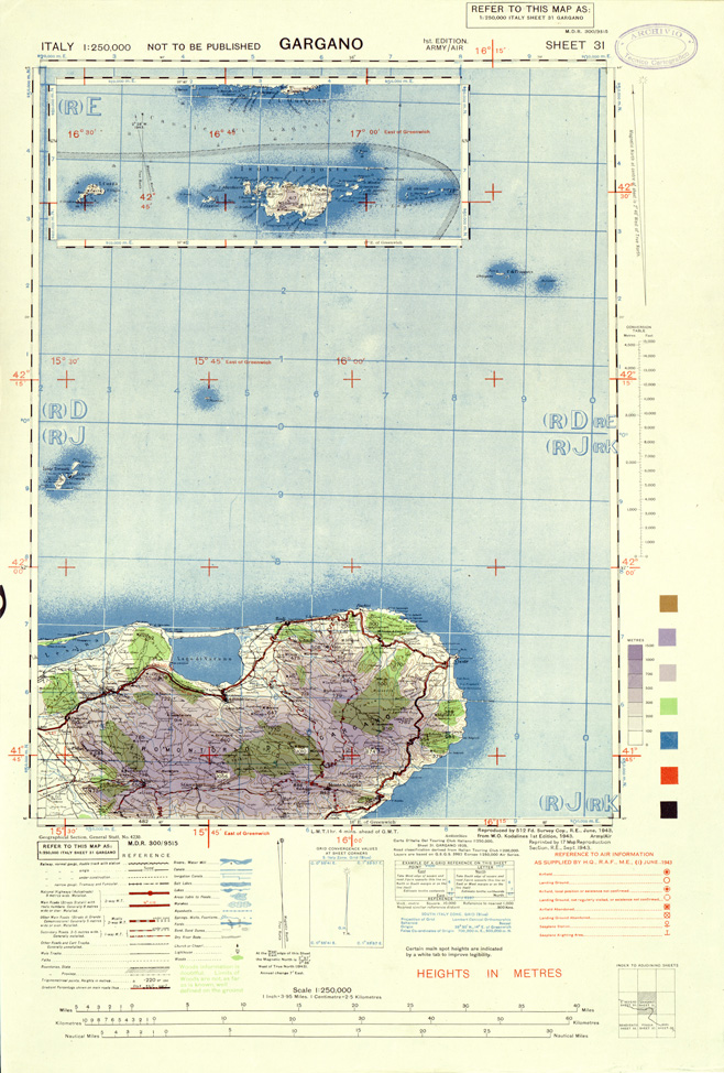 (N:33896) ITALY - SHEET 31 - GARGANO. (SE008188) Carte e stampe antiche: riproduzione a colori su carta (formato A1)