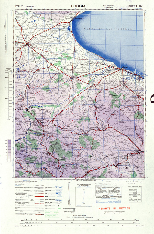 (N:33900) ITALY - SHEET 37 - FOGGIA. (SE008192) Carte e stampe antiche: riproduzione a colori su carta (formato A1)
