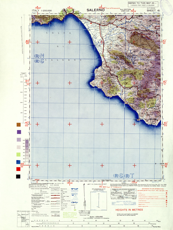 (N:33902) ITALY - SHEET 41 - SALERNO. (SE008194) Carte e stampe antiche: riproduzione a colori su carta (formato A1)