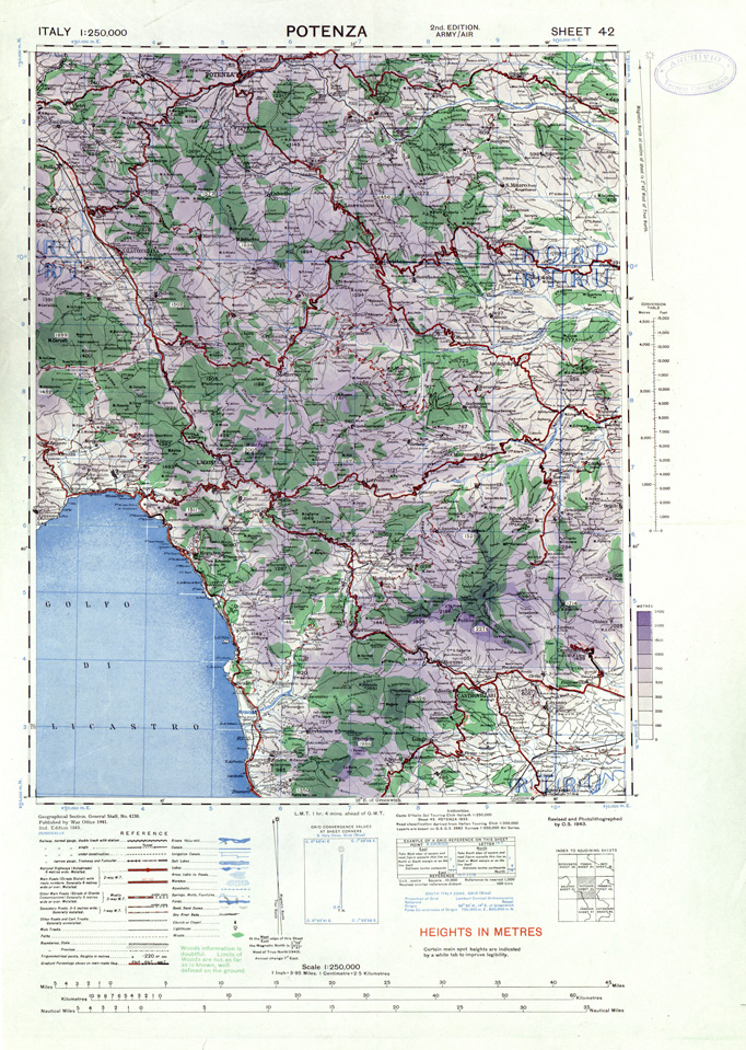 (N:33903) ITALY - SHEET 42 - POTENZA. (SE008195) Carte e stampe antiche: riproduzione a colori su carta (formato A1)