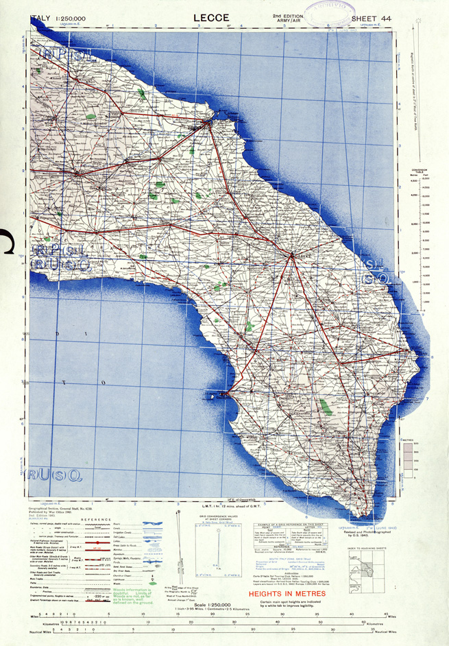 (N:33905) ITALY - SHEET 44 - LECCE. (SE008197) Carte e stampe antiche: riproduzione a colori su carta (formato A1)