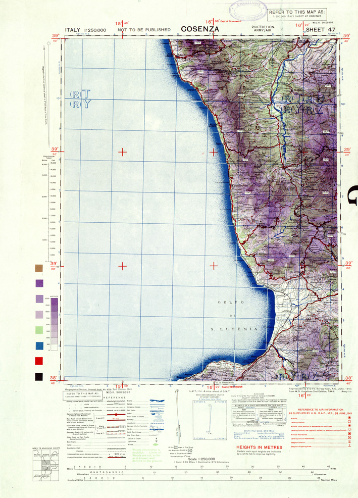 (N:33906) ITALY - SHEET 47 - COSENZA. (SE008198) Carte e stampe antiche: riproduzione a colori su carta (formato A1)