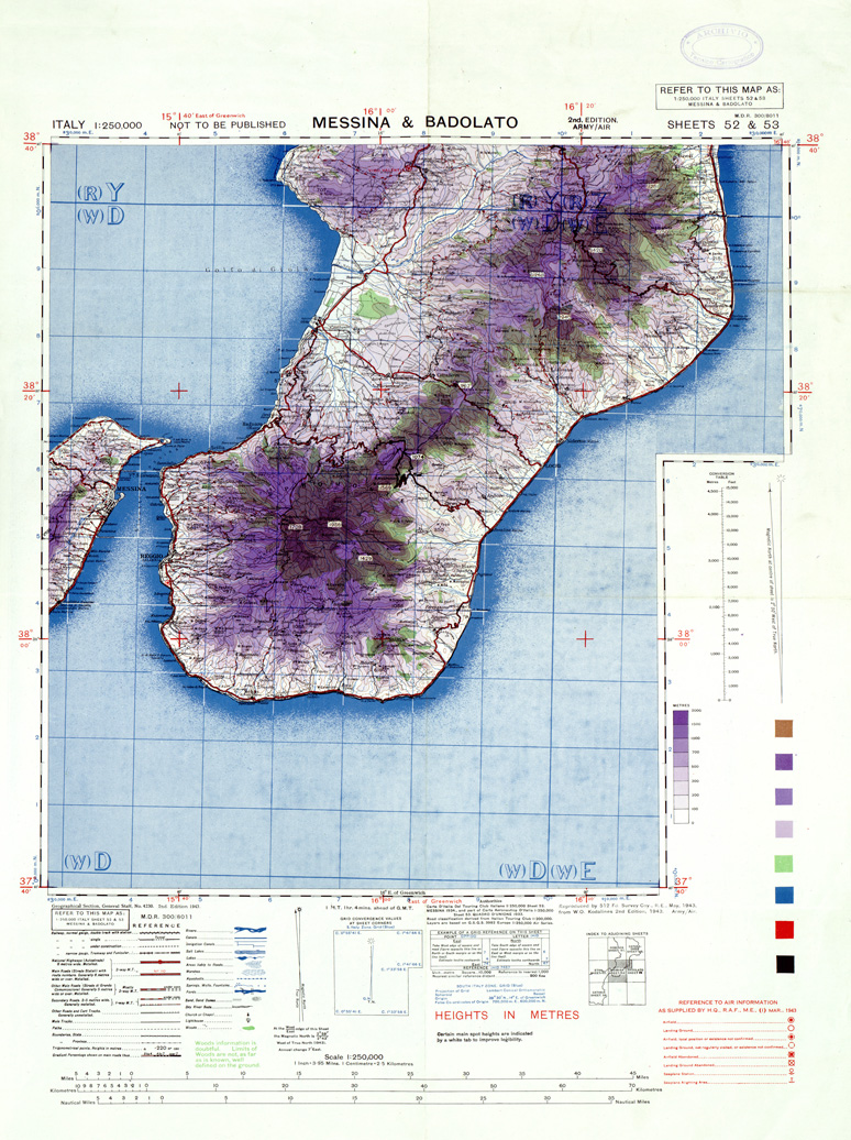 (N:33911) ITALY - SHEET 52 - 53 - MESSINA E BADOLATO. (SE008203) Carte e stampe antiche: riproduzione a colori su carta (formato A1)