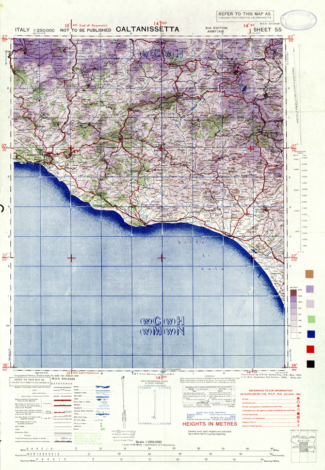(N:33913) ITALY - SHEET 55 - CALTANISETTA. (SE008205) Carte e stampe antiche: riproduzione a colori su carta (formato A1)