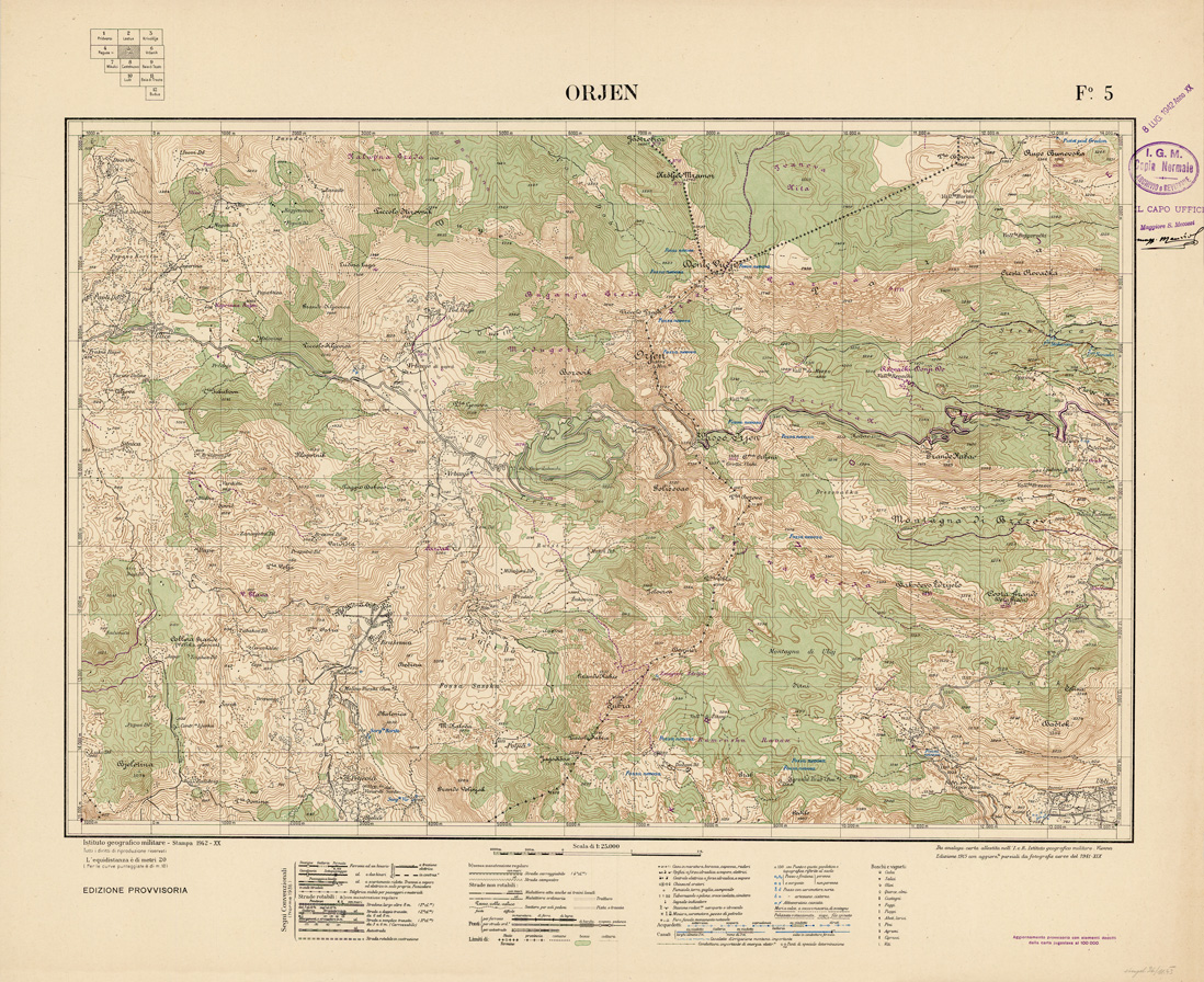 (N:35417) CARTA DELLE BOCCHE DI CATTARO - FOGLIO 05 - ORJEN (SE008292) Carte e stampe antiche: riproduzione a colori su carta (formato A1)