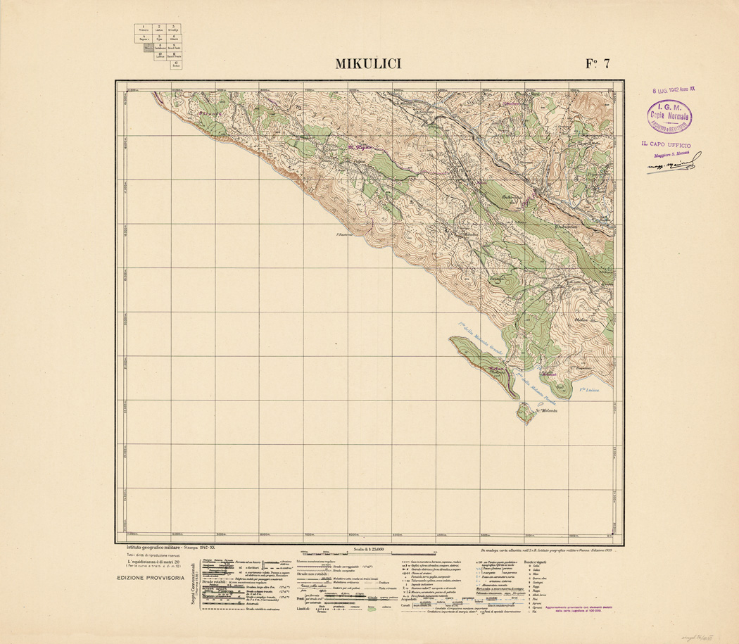 (N:35419) CARTA DELLE BOCCHE DI CATTARO - FOGLIO 07 - MIKULICI (SE008294) Carte e stampe antiche: riproduzione a colori su carta (formato A1)