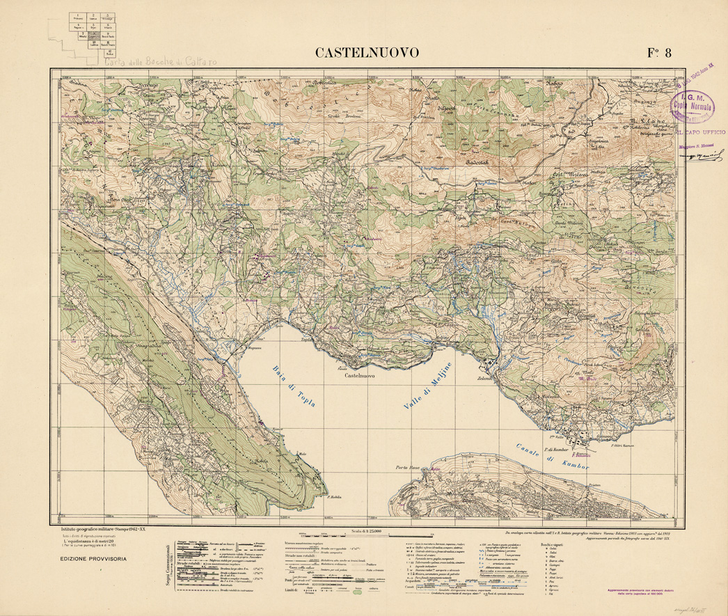 (N:35420) CARTA DELLE BOCCHE DI CATTARO - FOGLIO 08 - CASTELNUOVO (SE008295) Carte e stampe antiche: riproduzione a colori su carta (formato A1)