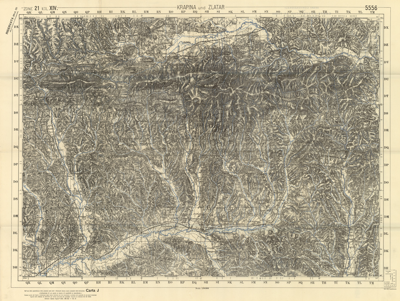 (N:34117) FRONTIERA ORIENTALE SERIE JP FOGLIO 5556 KRAPINA ZLATAR (SE008513) Carte e stampe antiche: riproduzione a colori su carta (formato A1)
