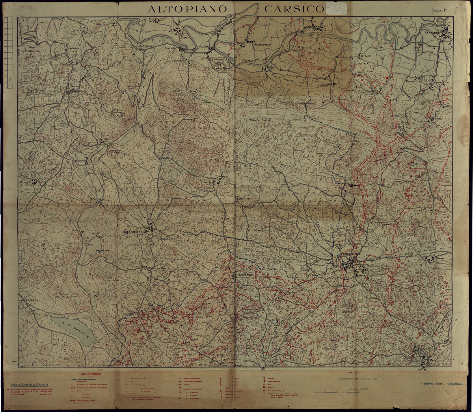 (N:34839) ALTOPIANO CARSICO (SE008552) Carte e stampe antiche: riproduzione a colori su carta (formato A1)