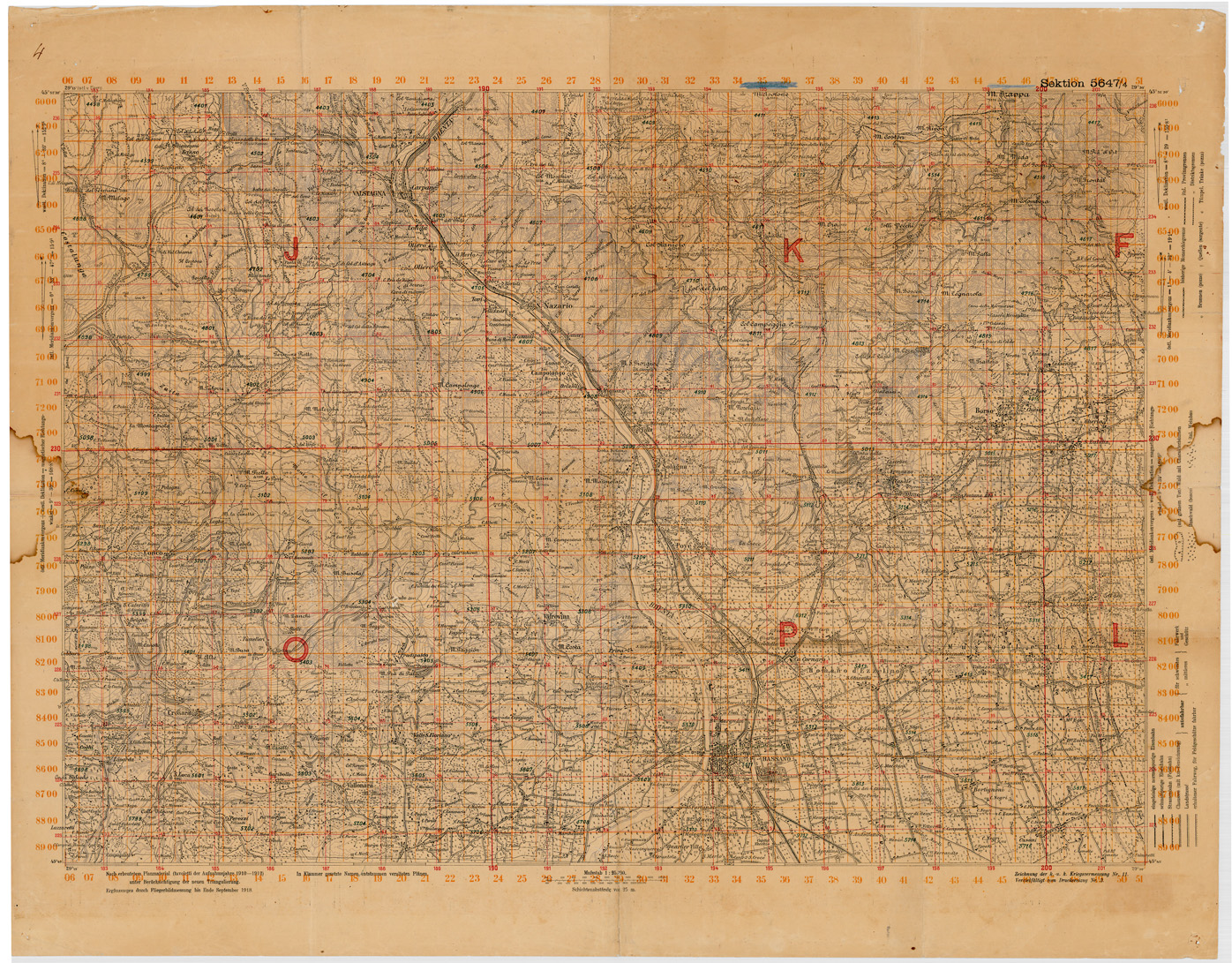 (N:34848) CARTINA AUSTRO-UNGARICA (SEKTION 5647/4) (SE008560) Carte e stampe antiche: riproduzione a colori su carta (formato A1)