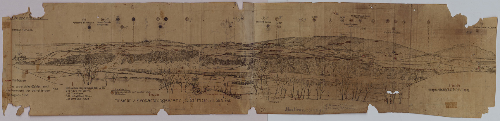 (N:34857) SCHIZZO PANORAMICO AUSTRIACO (SE008570) Carte e stampe antiche: riproduzione a colori su carta (formato A1)
