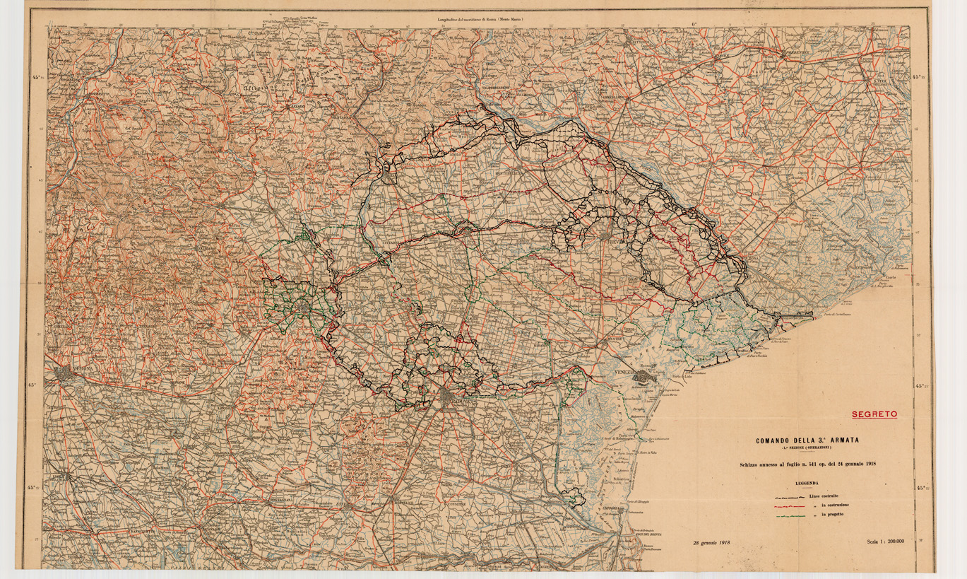 (N:34869) ZONA DI VENEZIA E BASSO PIAVE (SE008583) Carte e stampe antiche: riproduzione a colori su carta (formato A1)
