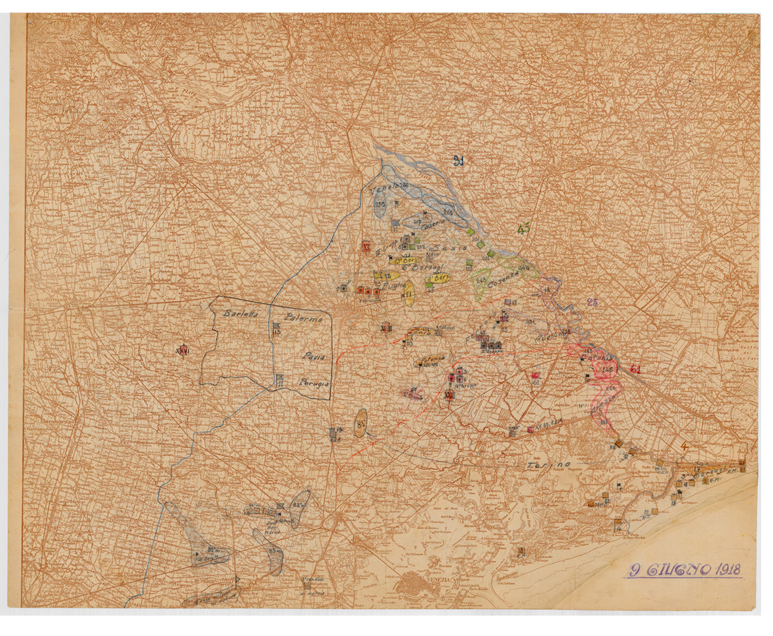 (N:34872) BASSO PIAVE (SE008586, SE008587) Carte e stampe antiche: riproduzione a colori su carta (formato A1)