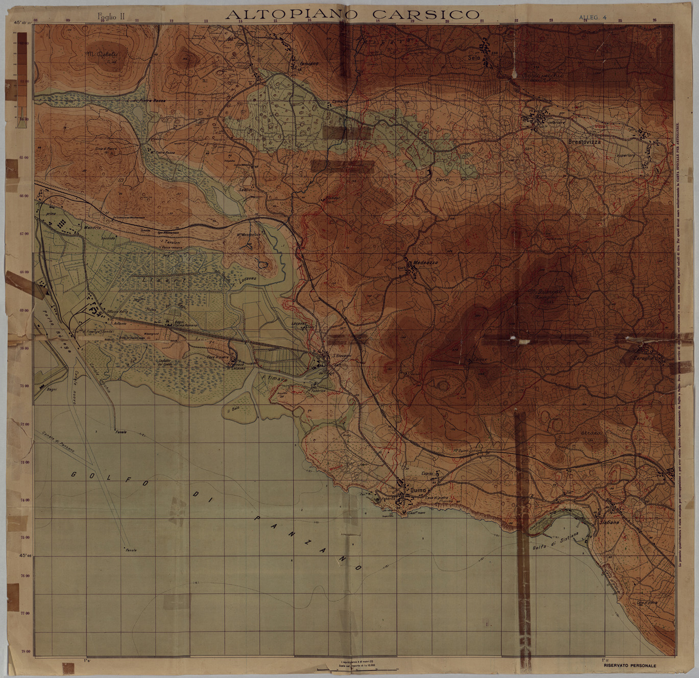 (N:34879) ALTOPIANO CARSICO (DUINO-SISTIANA) (SE008594) Carte e stampe antiche: riproduzione a colori su carta (formato A1)