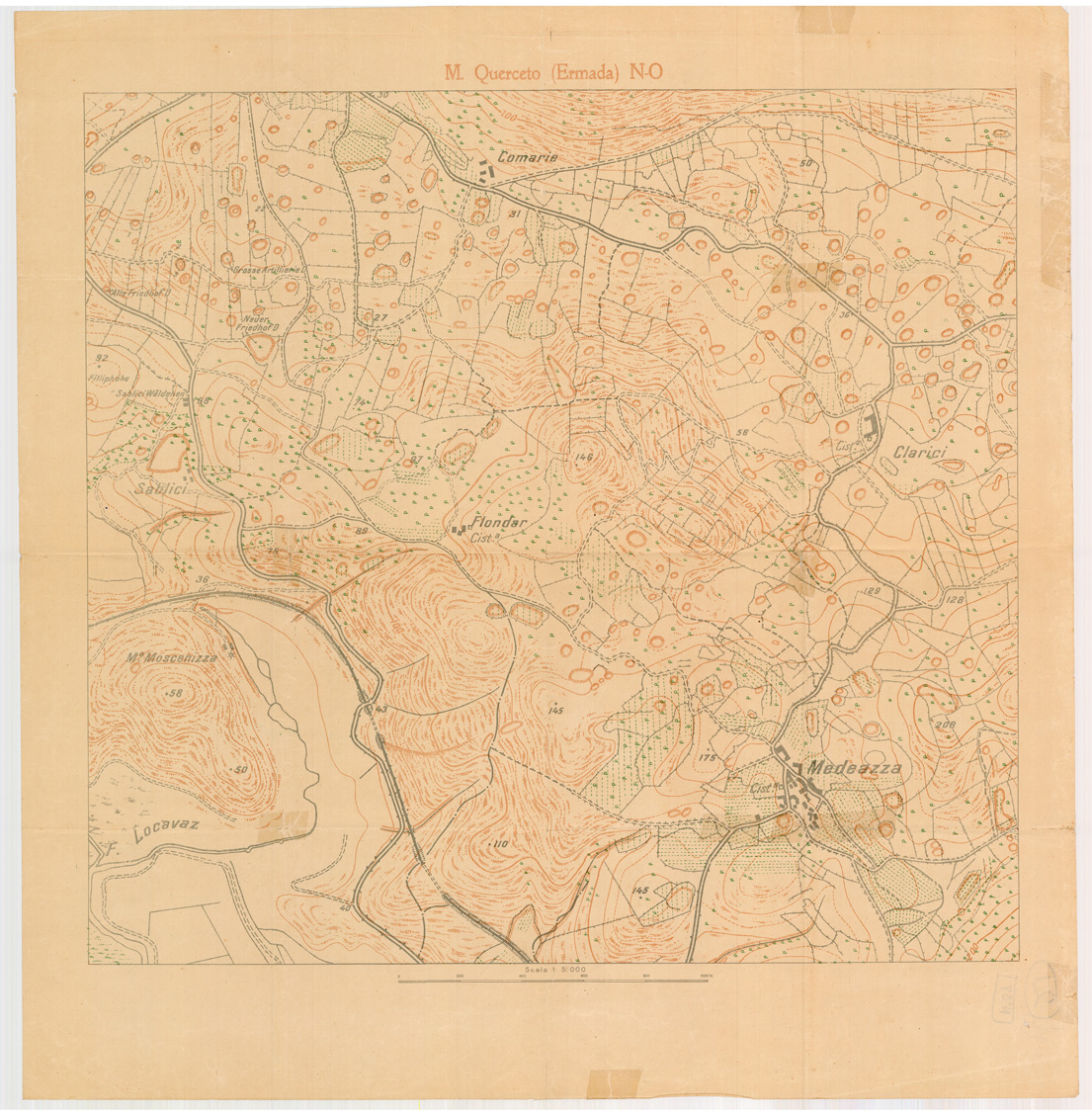 (N:34885) MONTE QUERCETO ERMADA - N.O. (SE008601) Carte e stampe antiche: riproduzione a colori su carta (formato A1)