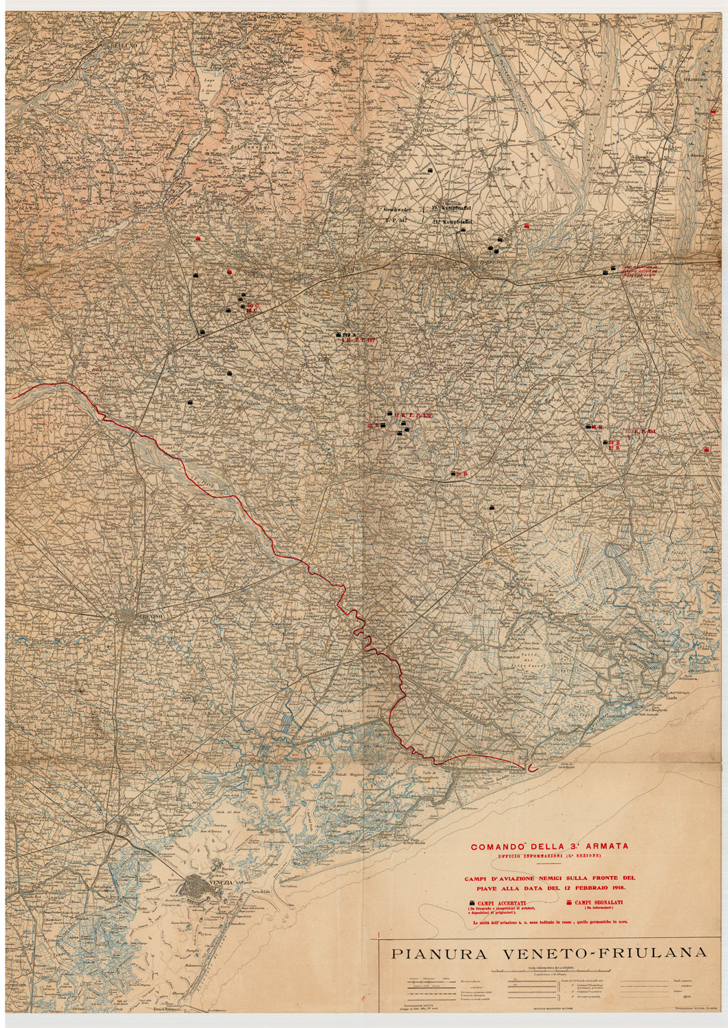 (N:34887) PIANURA VENETO FRIULANA (SE008603) Carte e stampe antiche: riproduzione a colori su carta (formato A1)