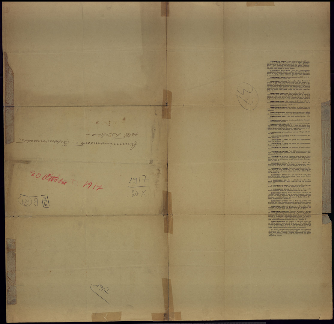 (N:34902) CAMMINAMENTI E TOPONOMASTICA DELLE DOLINE (fronte e retro con legenda) (SE008618, SE008619) Carte e stampe antiche: riproduzione a colori su carta (formato A1)