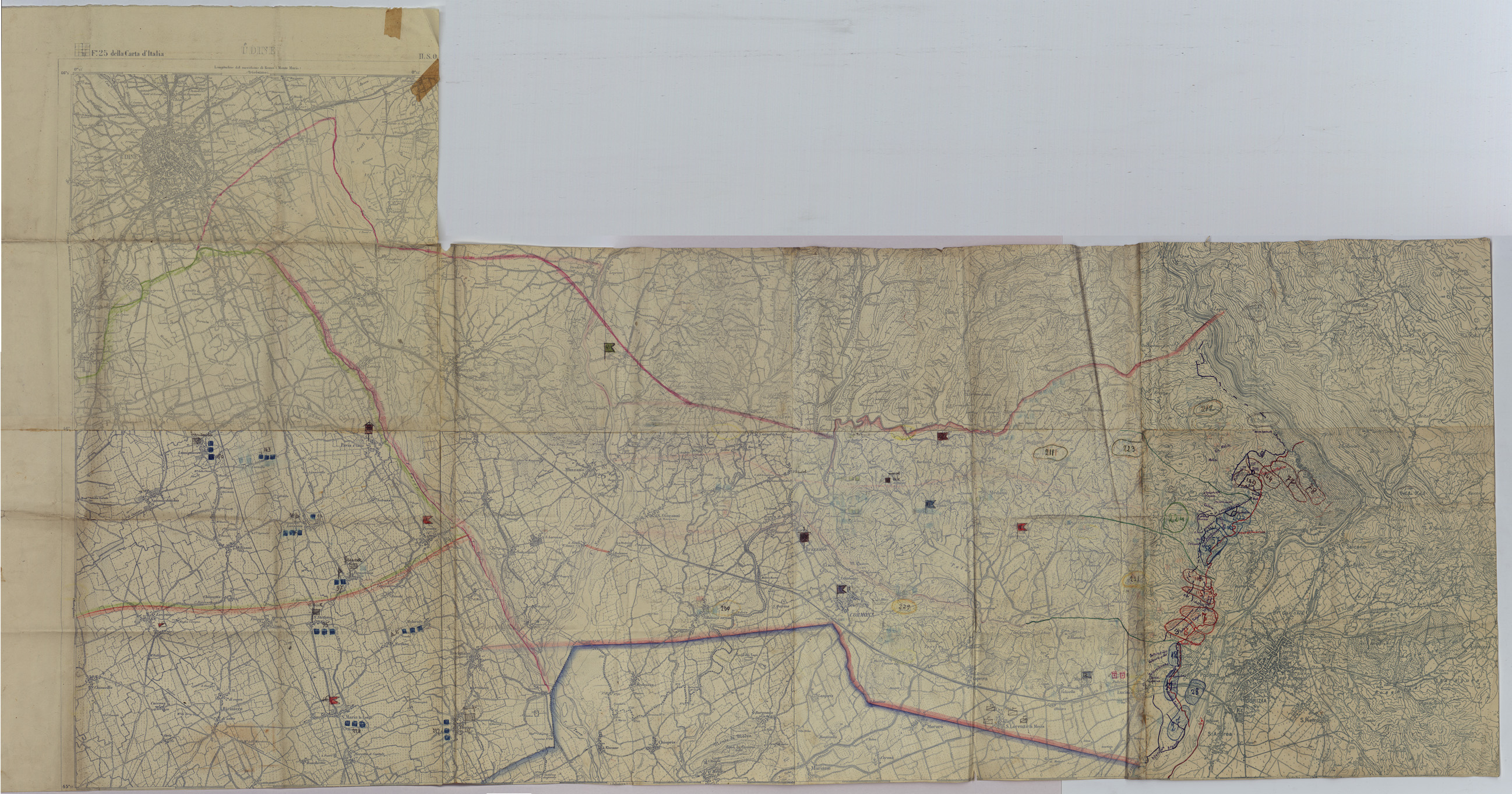 (N:34909) UDINE GORIZIA (SE008626) Carte e stampe antiche: riproduzione a colori su carta (formato A1)
