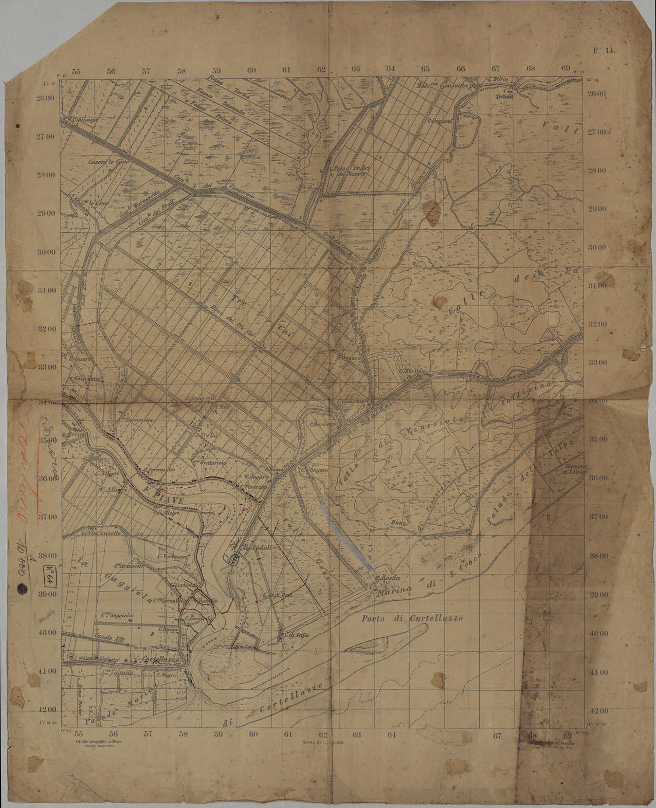 (N:34912) PORTO DI CORTELLAZZO (SE008629) Carte e stampe antiche: riproduzione a colori su carta (formato A1)