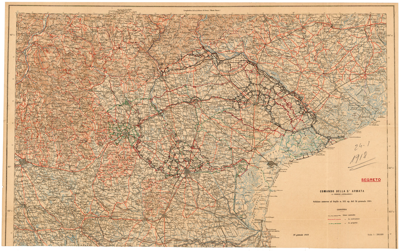 (N:34939) PADOVA TREVISO VICENZA (fronte e retro) (SE008659, SE008660) Carte e stampe antiche: riproduzione a colori su carta (formato A1)