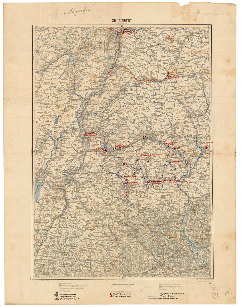 (N:34987) TRIENT (fronte e retro) (SE008679, SE008680) Carte e stampe antiche: riproduzione a colori su carta (formato A1)