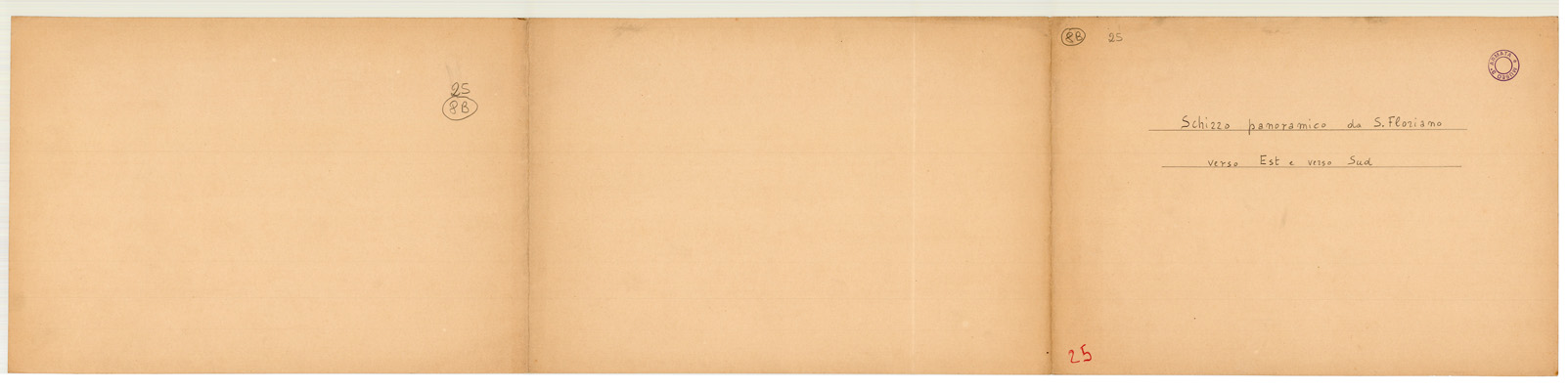 (N:34995) SCHIZZO PANORAMICO DA SAN FLORIANO (fronte e retro) (SE008690, SE008691) Carte e stampe antiche: riproduzione a colori su carta (formato A1)