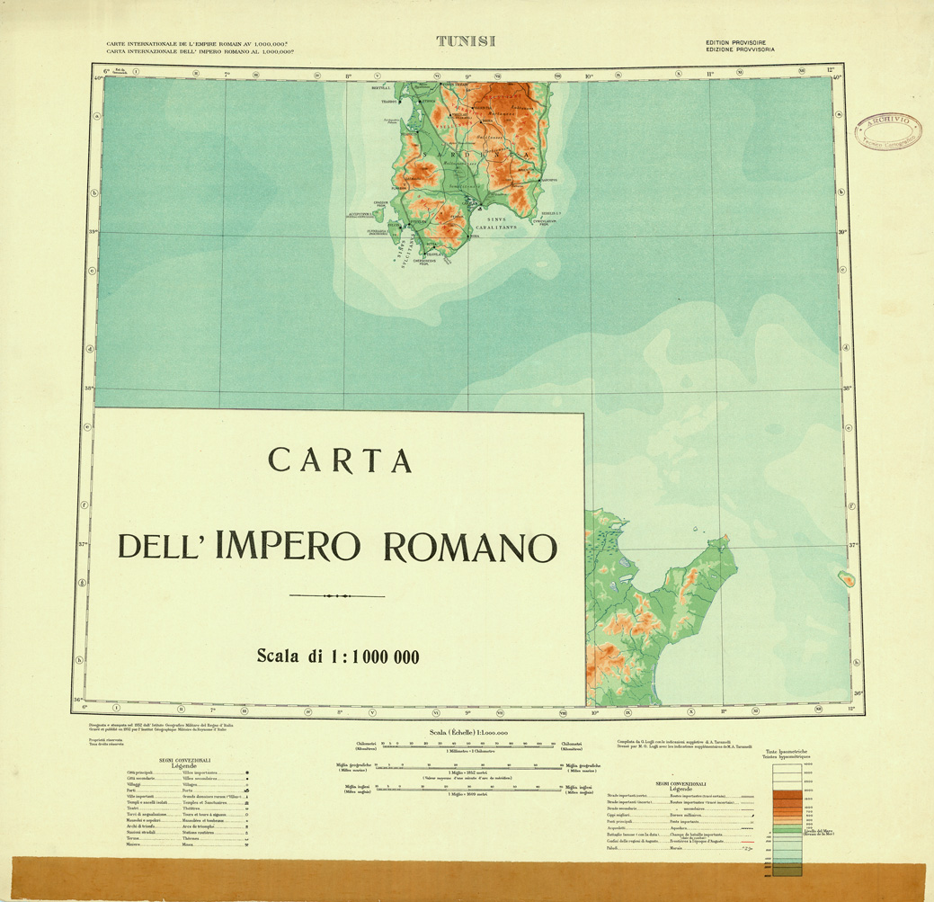 (N:34186) CARTA DELL'IMPERO ROMANO FOGLIO J 32 TUNISI (SE008715) Carte e stampe antiche: riproduzione a colori su carta (formato A1)