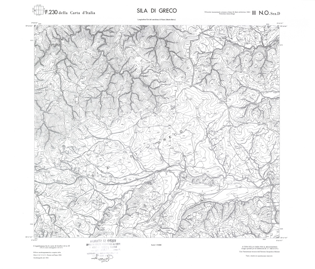(N:36016) CALABRIA  FOGLIO 230 III NO SEZ D SILA DI GRECO (SE008838) Carte e stampe antiche: riproduzione a colori su carta (formato A1)