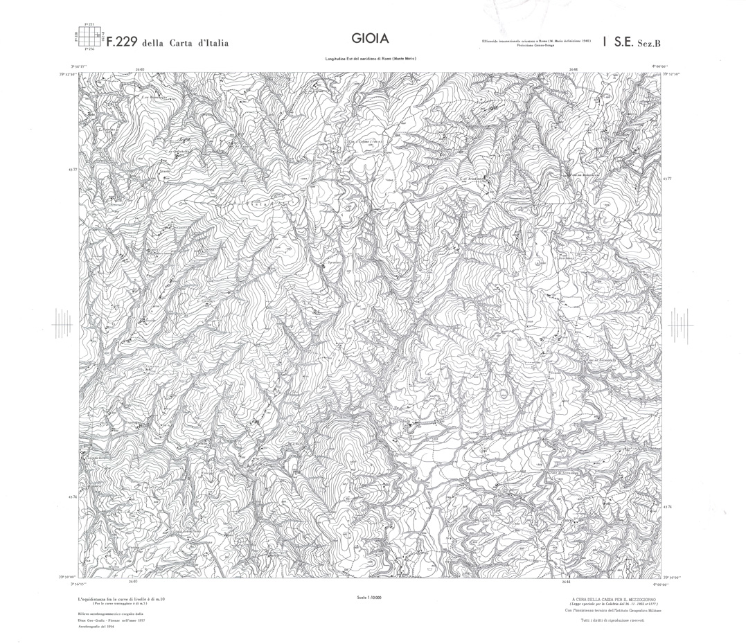 (N:36114) CALABRIA  FOGLIO 229 I SE SEZ B GIOIA (SE008935) Carte e stampe antiche: riproduzione a colori su carta (formato A1)