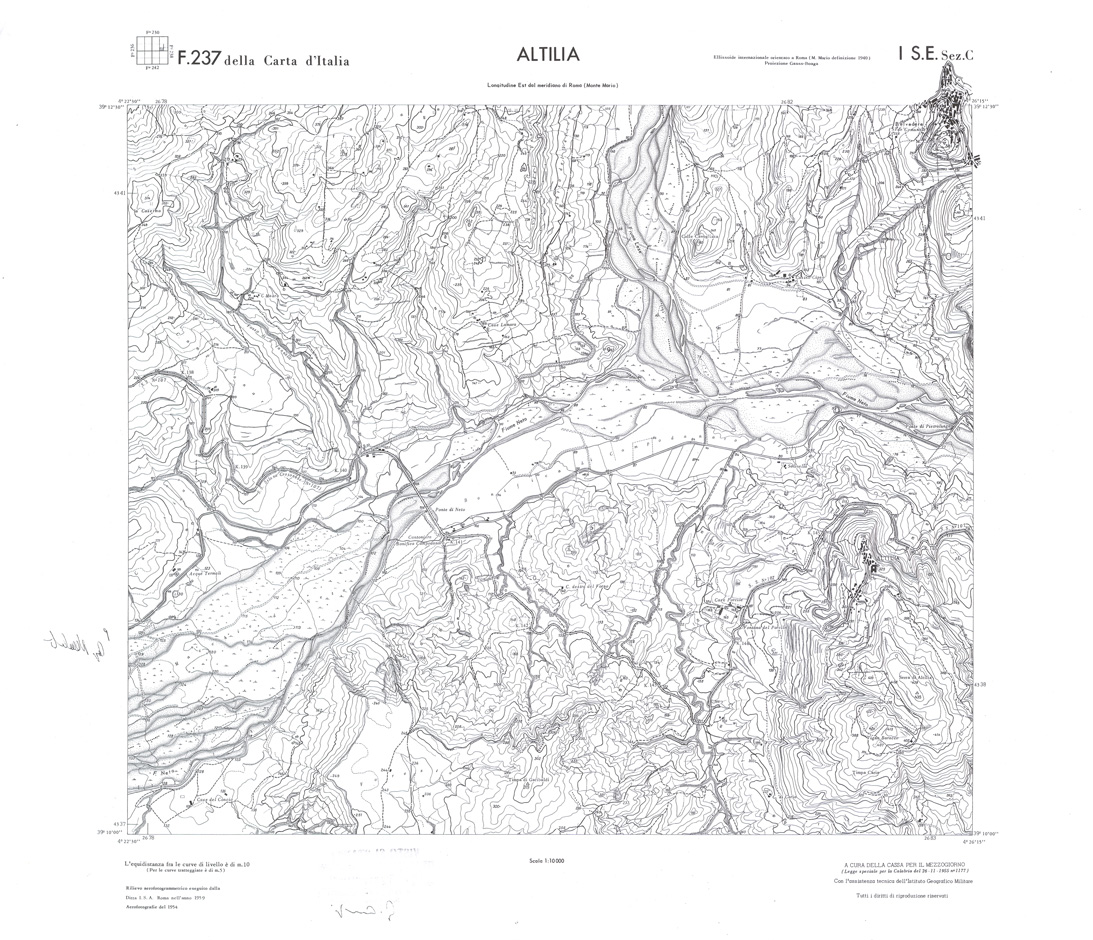 (N:36254) CALABRIA  FOGLIO 237 I SE SEZ C ALTILIA (SE009071) Carte e stampe antiche: riproduzione a colori su carta (formato A1)