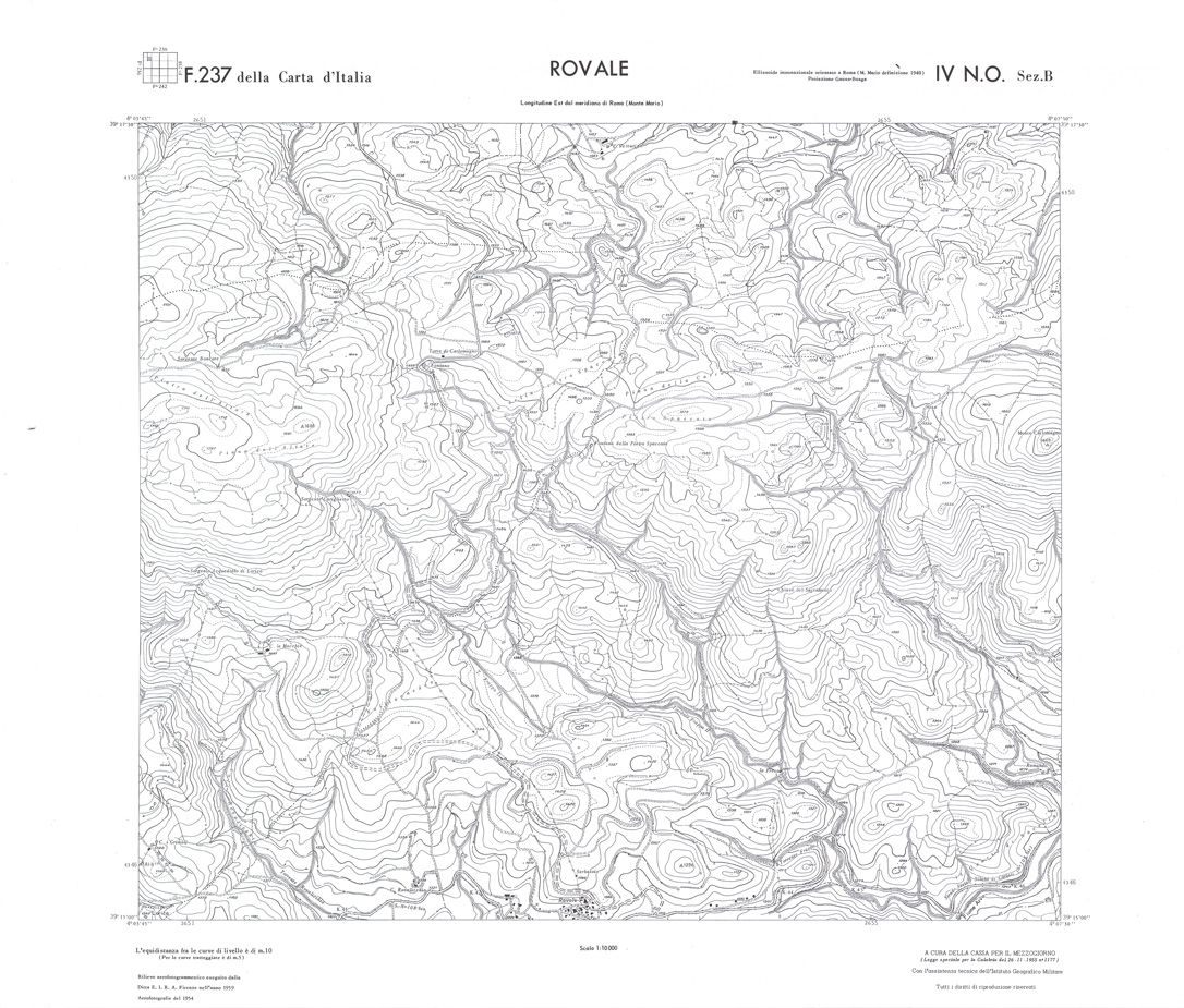 (N:36311) CALABRIA  FOGLIO 237 IV NO SEZ B ROVALE (SE009128) Carte e stampe antiche: riproduzione a colori su carta (formato A1)