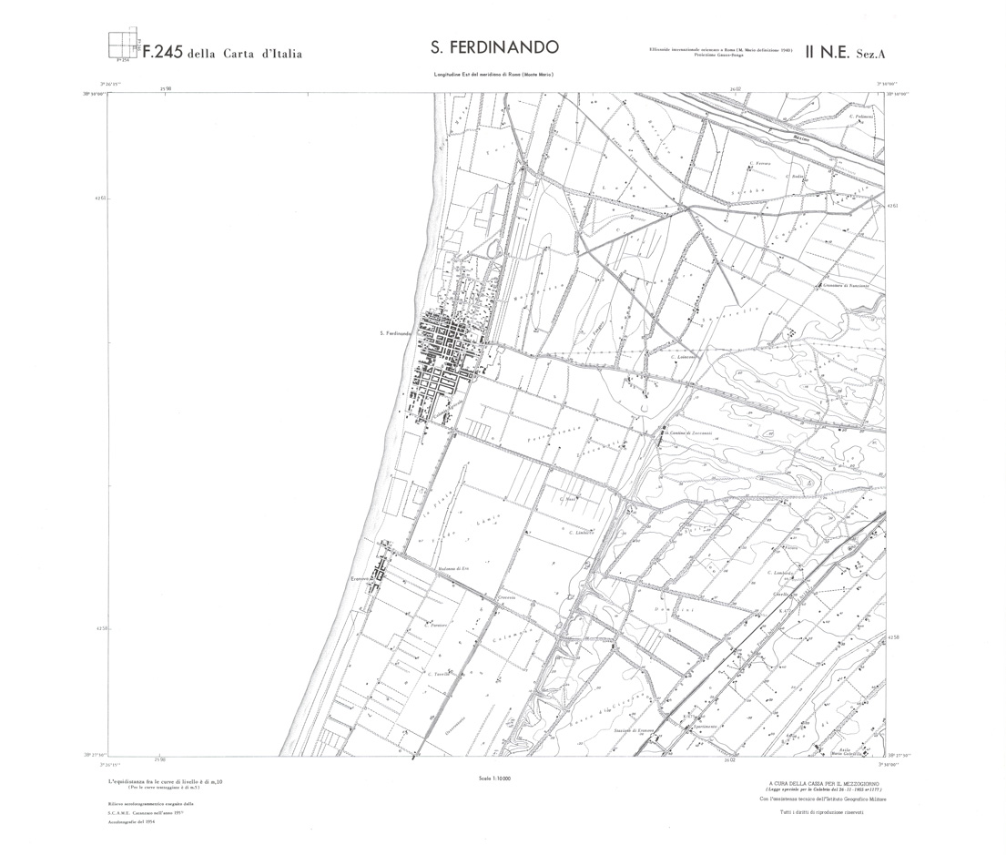 (N:36497) CALABRIA  FOGLIO 245 II NE SEZ A S. FERDINANDO (SE009256) Carte e stampe antiche: riproduzione a colori su carta (formato A1)
