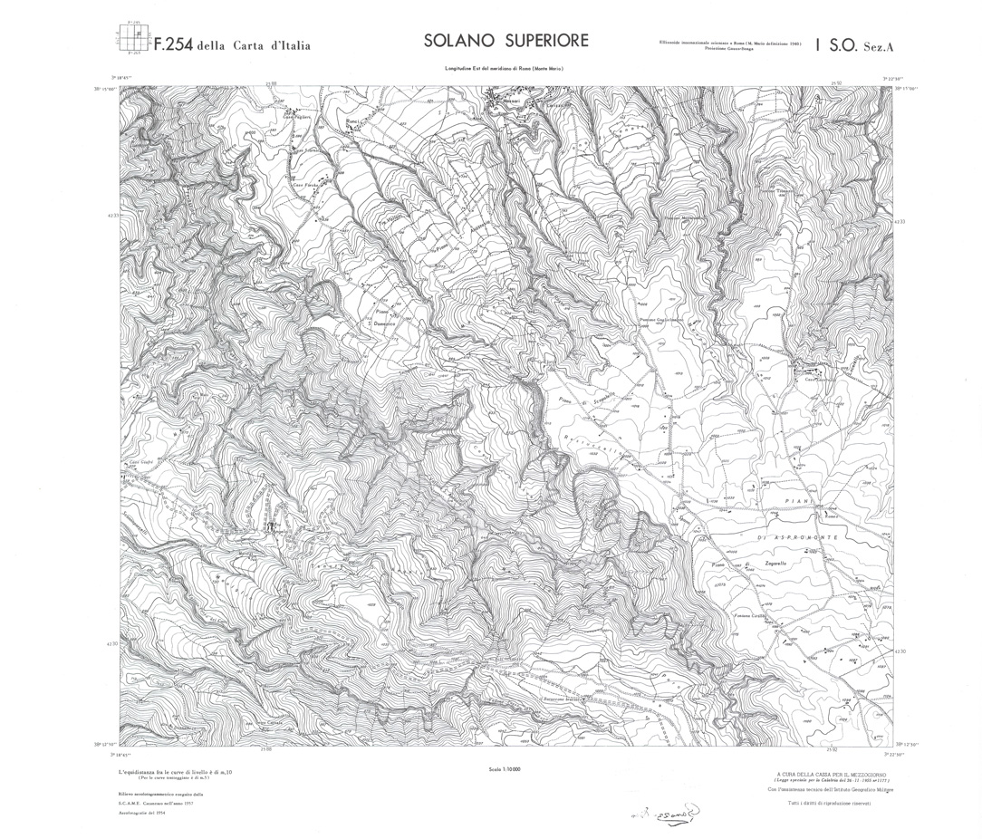 (N:36575) CALABRIA  FOGLIO 254 I SO SEZ A SOLANO SUPERIORE (SE009334) Carte e stampe antiche: riproduzione a colori su carta (formato A1)