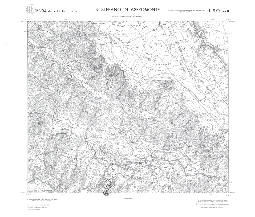 (N:36576) CALABRIA  FOGLIO 254 I SO SEZ B S. STEFANO IN ASPROMONTE (SE009335) Carte e stampe antiche: riproduzione a colori su carta (formato A1)