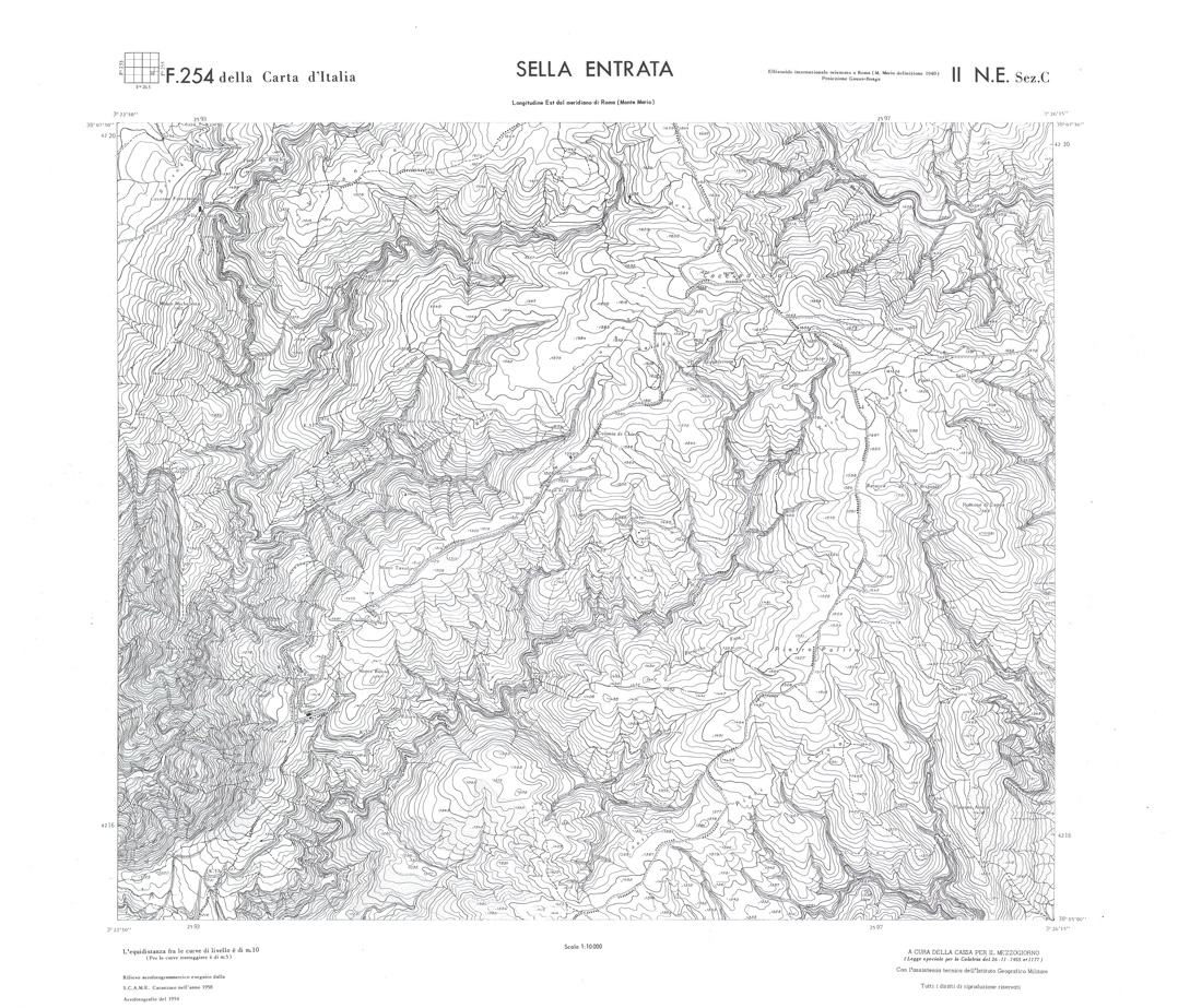 (N:36584) CALABRIA  FOGLIO 254 II NE SEZ C SELLA ENTRATA (SE009343) Carte e stampe antiche: riproduzione a colori su carta (formato A1)
