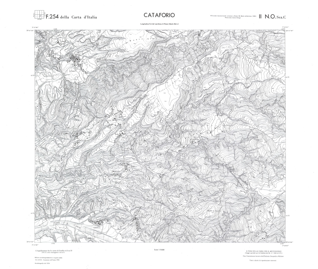 (N:36596) CALABRIA  FOGLIO 254 II NO SEZ C CATAFORIO (SE009355) Carte e stampe antiche: riproduzione a colori su carta (formato A1)