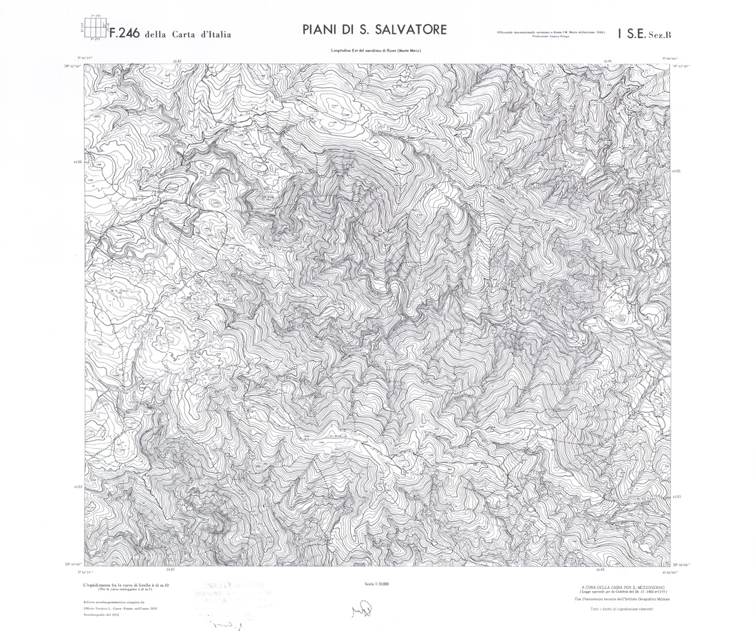 (N:36610) CALABRIA  FOGLIO 246 I SE SEZ B PIANI DI S. SALVATORE (SE009369) Carte e stampe antiche: riproduzione a colori su carta (formato A1)