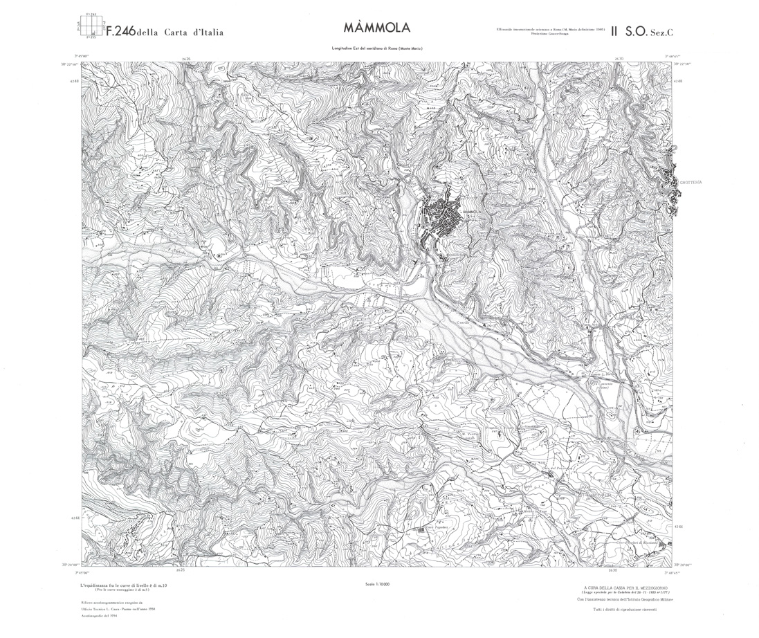 (N:36630) CALABRIA  FOGLIO 246 II SO SEZ C MAMOLA (SE009389) Carte e stampe antiche: riproduzione a colori su carta (formato A1)