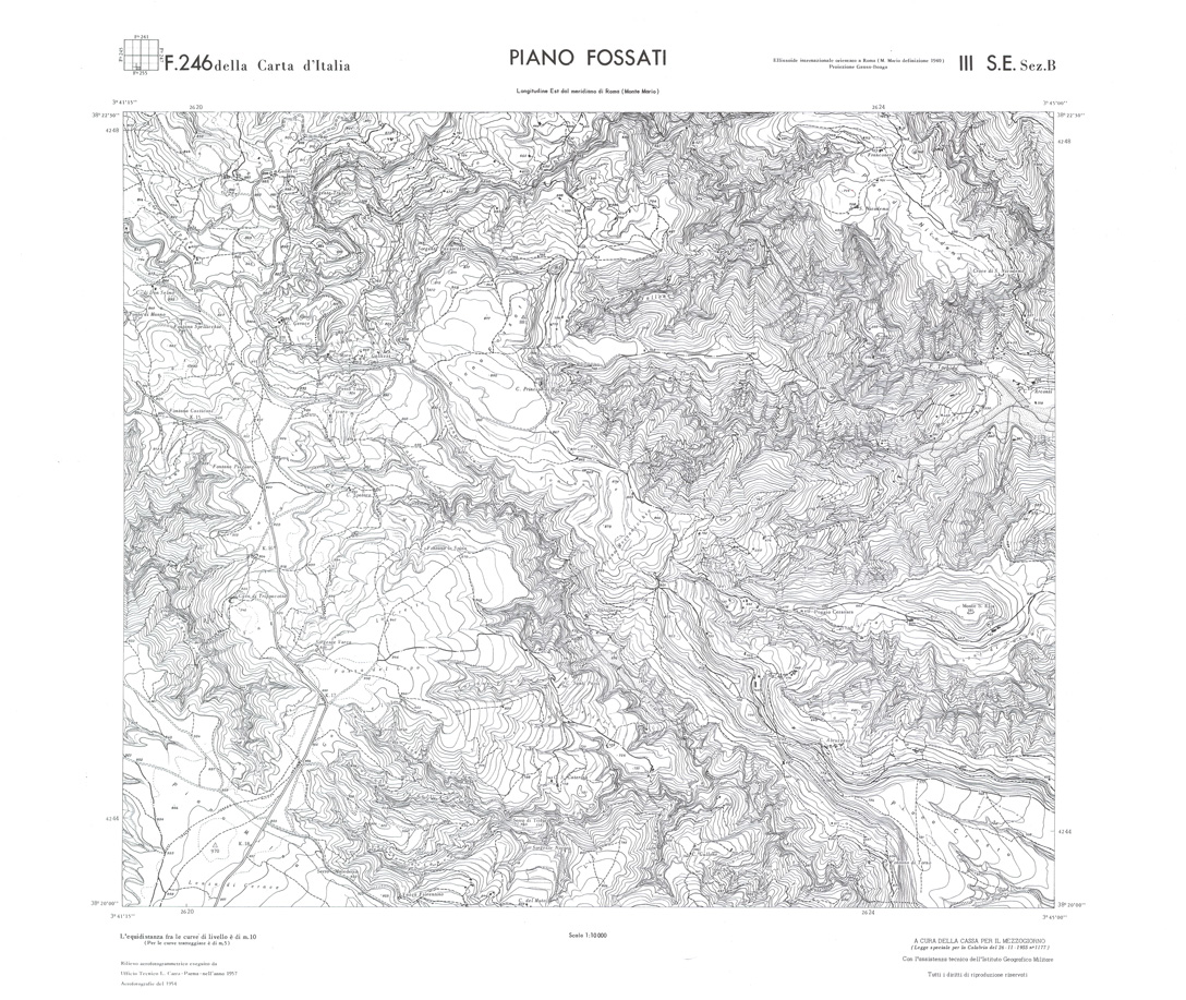 (N:36641) CALABRIA  FOGLIO 246 III SE SEZ B PIANO FOSSATI (SE009400) Carte e stampe antiche: riproduzione a colori su carta (formato A1)