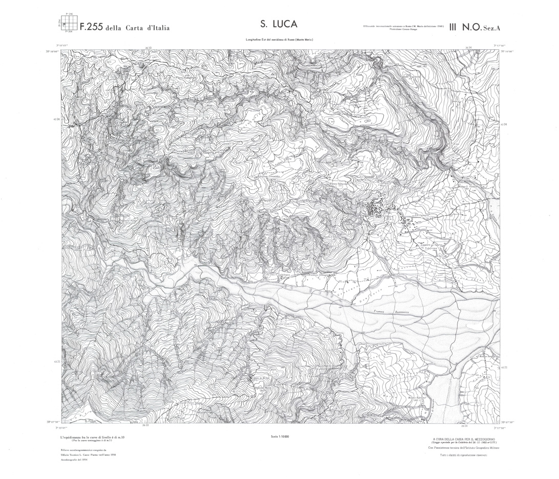 (N:36688) CALABRIA  FOGLIO 255 III NO SEZ A S. LUCA (SE009447) Carte e stampe antiche: riproduzione a colori su carta (formato A1)