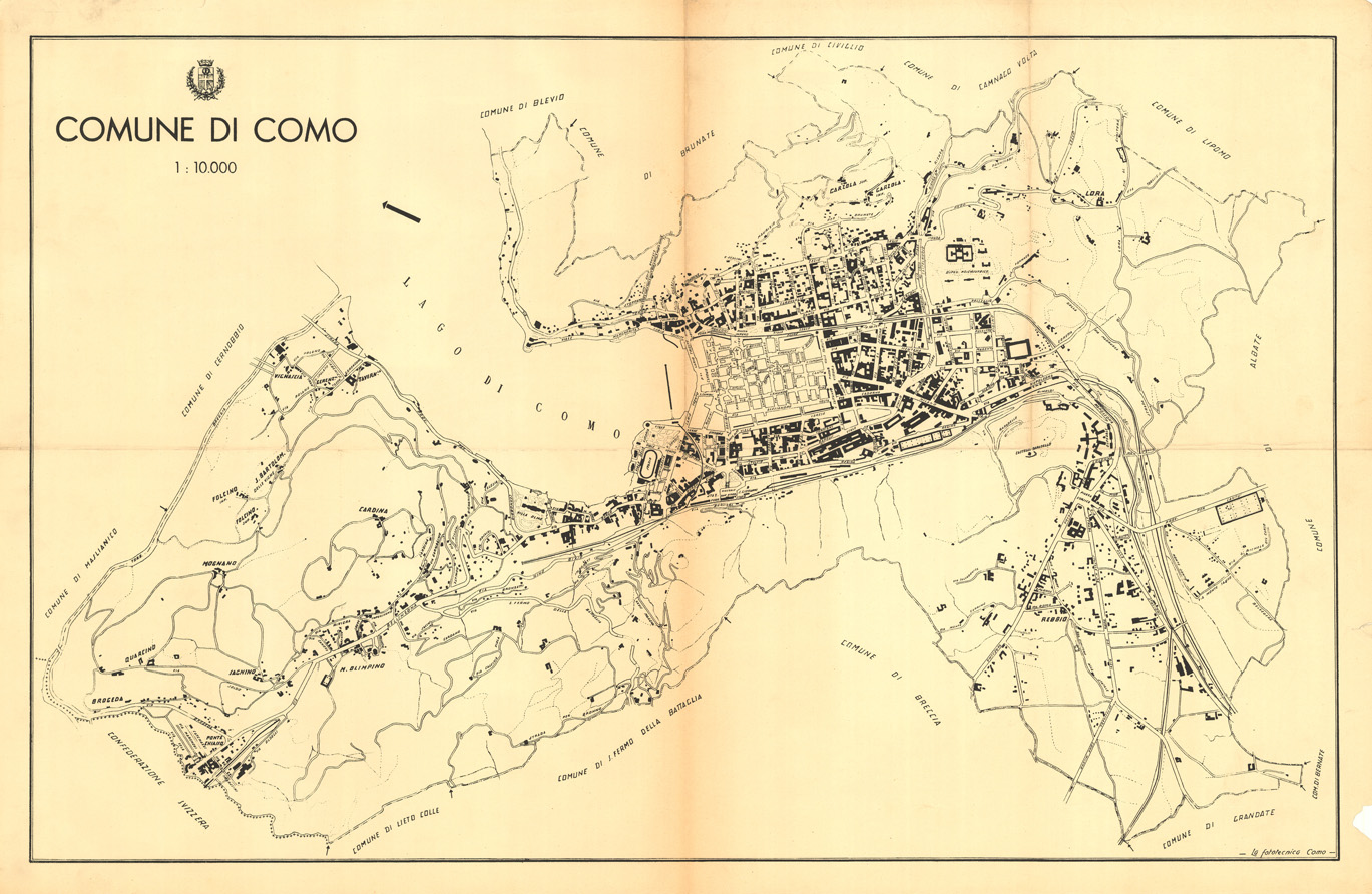 (N:36340) COMUNE DI COMO (SE009502) Carte e stampe antiche: riproduzione a colori su carta (formato A1)