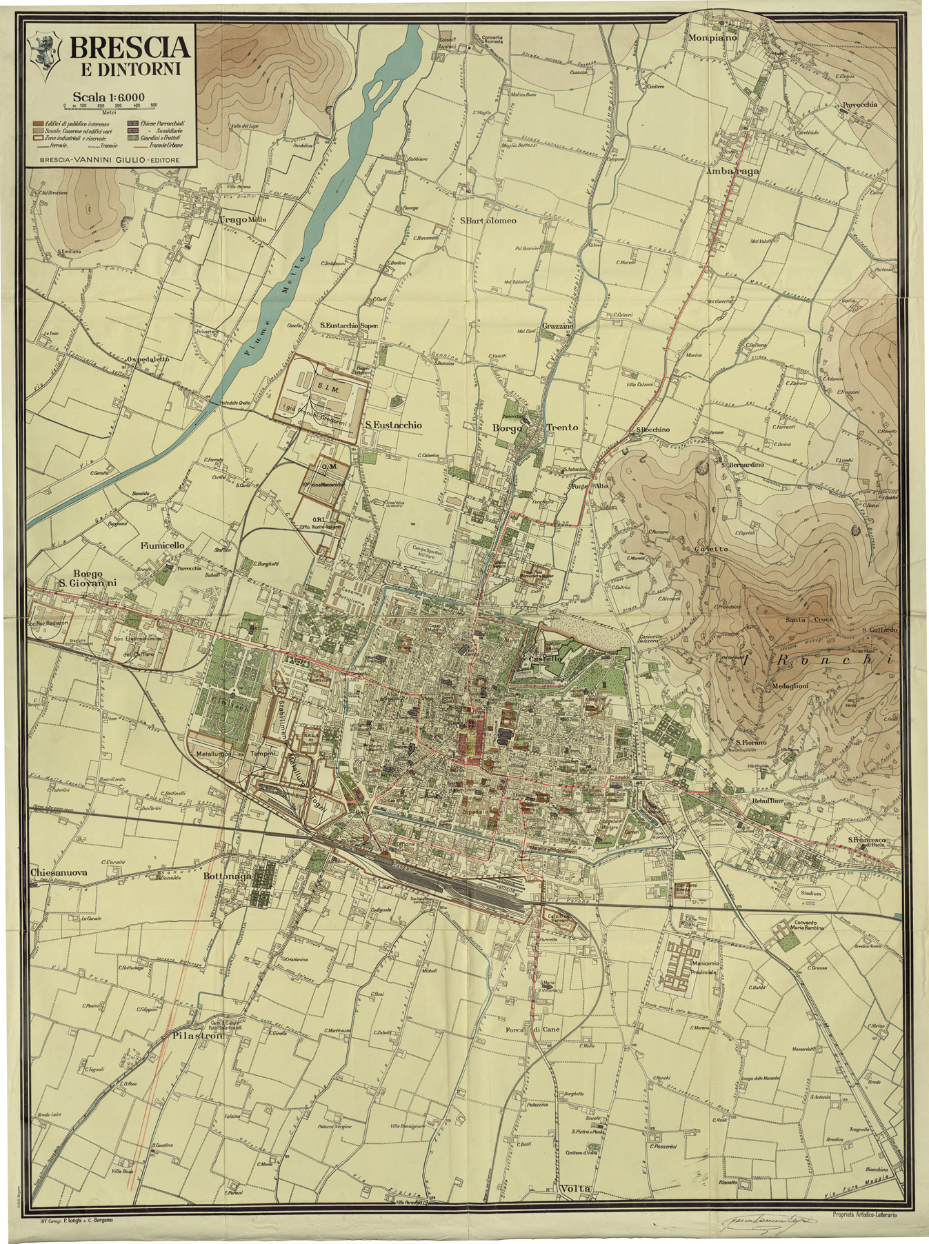 (N:36469) BRESCIA E DINTORNI (SE009549) Carte e stampe antiche: riproduzione a colori su carta (formato A1)