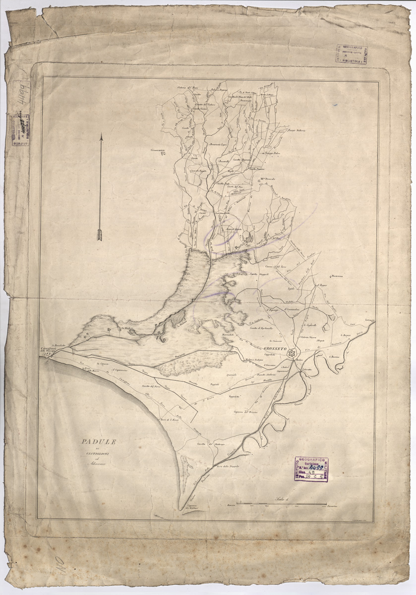 (N:13076) PADULE DI CASTIGLIONI ED ADIACENZE - Castiglione della Pescaia (B0000074) Carte e stampe antiche: riproduzione a colori su carta (formato A1)