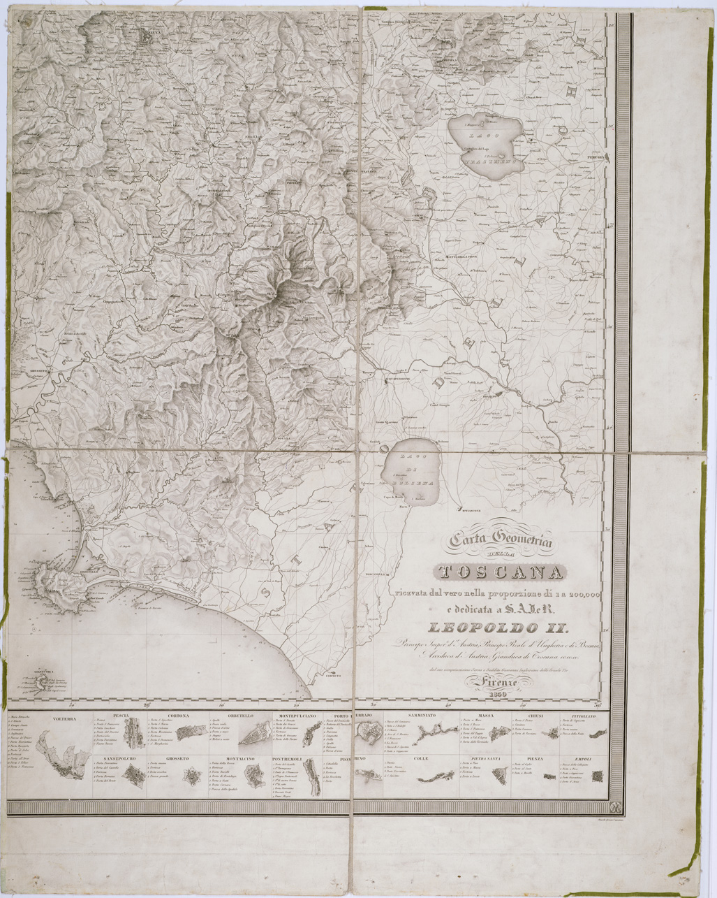 (N:10653) CARTA GEOMETRICA DELLA TOSCANA RICAVATA DAL VERO NELLA PROPORZIONE DI 1:200.000 - Coll. Bianconi n. 215 - Foglio 4 (B0000107) Carte e stampe antiche: riproduzione a colori su carta (formato A1)