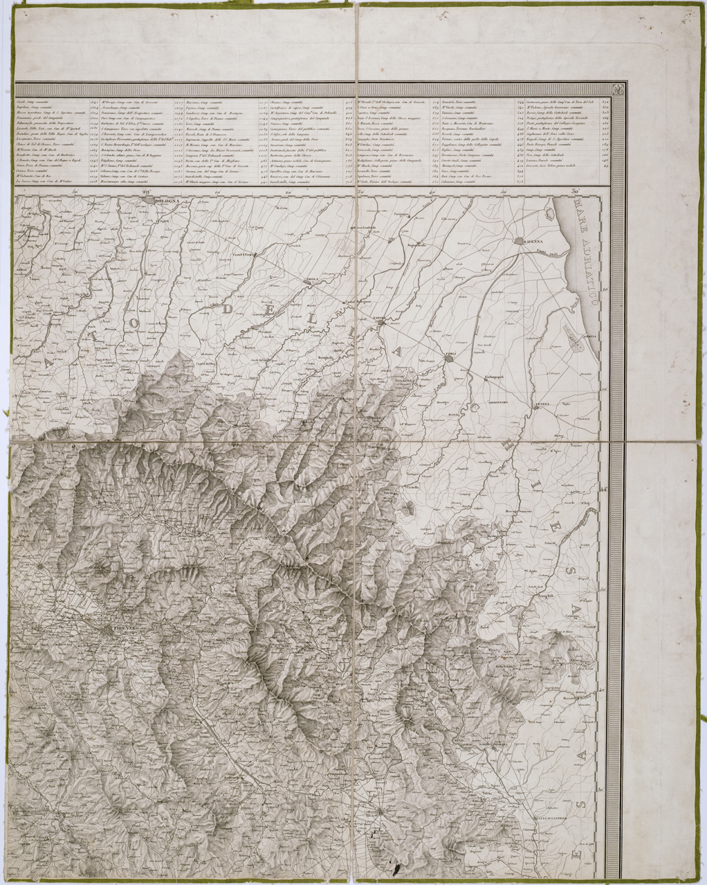 (N:10654) CARTA GEOMETRICA DELLA TOSCANA RICAVATA DAL VERO NELLA PROPORZIONE DI 1:200.000 - Coll. Bianconi n. 215 - Foglio 2 (B0000108) Carte e stampe antiche: riproduzione a colori su carta (formato A1)